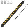 CRST 12-Outlet Metal Long Power Strip, Heavy Duty 1800 Joule Surge Protector Wall Mount Power Strip, 6FT Wide Spaced Workshop Garage Industrial Power Bar, 15A Circuit Breaker, ETL Listed view 1