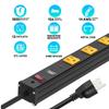CRST 12-Outlet Metal Long Power Strip, Heavy Duty 1800 Joule Surge Protector Wall Mount Power Strip, 6FT Wide Spaced Workshop Garage Industrial Power Bar, 15A Circuit Breaker, ETL Listed view 2