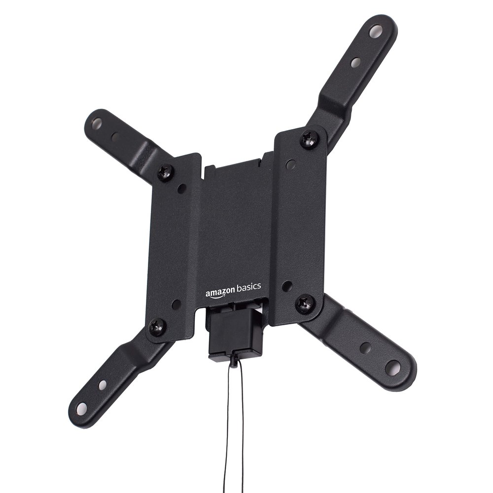 Amazon Basics Fixed Flat TV Wall Mount fits 12 to 40 inch TVs and VESA 200x200, Black