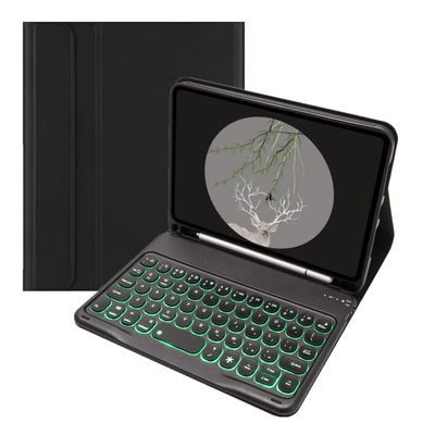 YEEHi iPad mini 6th Generation Keyboard Case Backlit Key Cute Round Button, iPad mini 6 8.3 Inch (2021 Model) Removable Color Keyboard Cover with Pencil Holder (Mini6, Black)