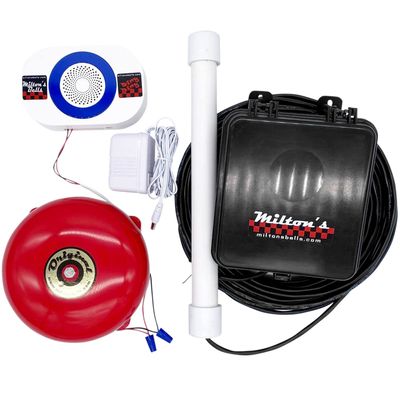 Miltons Bells MB PCBK Wireless Driveway Alarm System  Vehicle Detector Probe Transmitter Kit with 50 Cable, Original Bell & Door Chime with Built-in Volume Control