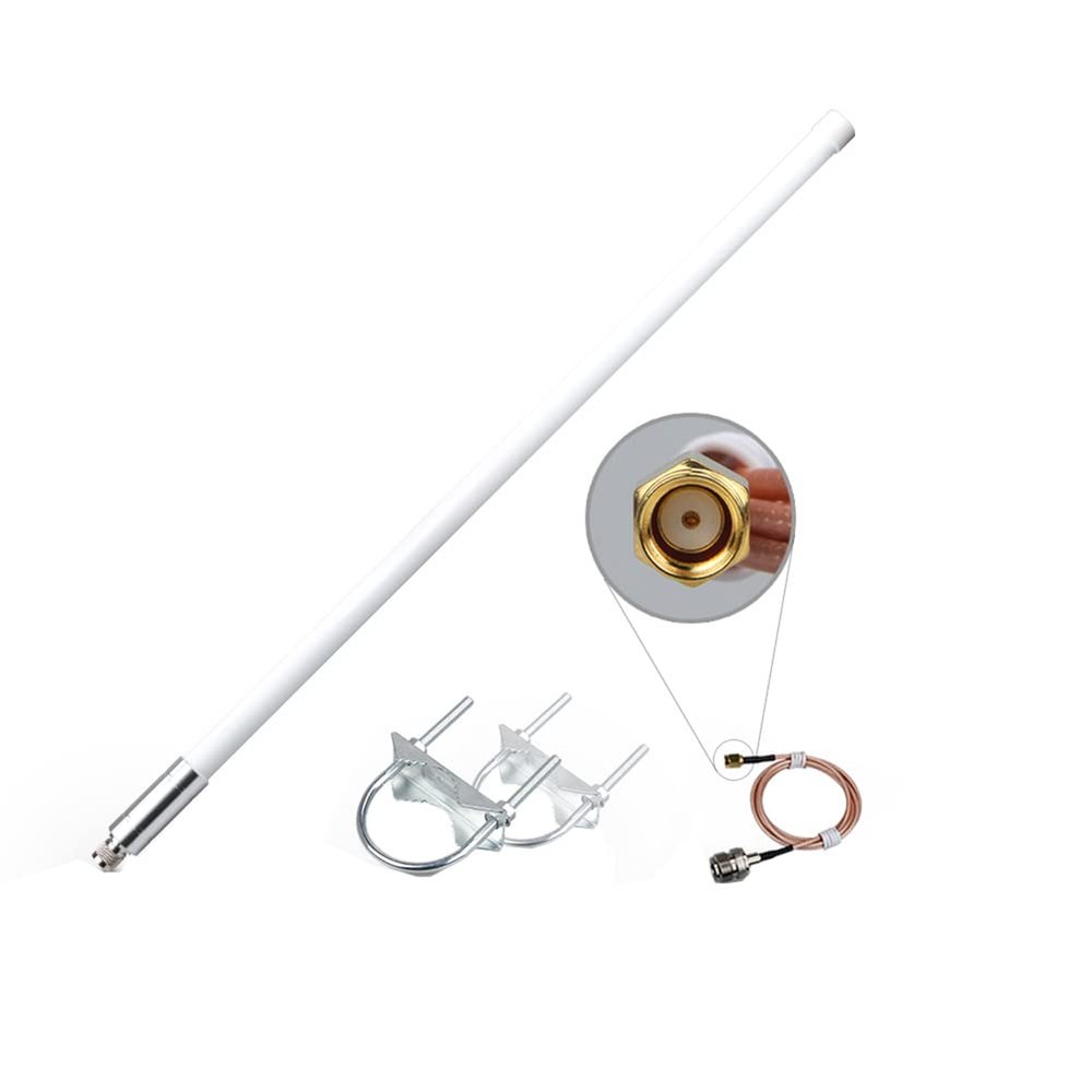 6dBi LoRa Gateway Antenna Indoor Outdoor Glass Fiber LoRaWAN Antenna Waterproff for RAK Bobcat Helium Hotspot HNT Miner with Mount Bracket N-Male SMA Connect Cable 915MHz