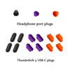 i-Tensodo 15 Pcs Anti Dust Plugs Covers Compatible with MacBook Pro 13 2020 M1 A2338 A2289 A2251/MacBook Pro 15 A1707 A1990 2016-2019,Silicone Dust Plugs, Black+Orange+Purple view 3