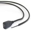 5pcs 0.3M/1ft 12inch Micro USB Female Jack 5V 3A 22AWG 2 Wires Power Pigtail Cable DIY Black view 2