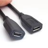 5pcs 0.3M/1ft 12inch Micro USB Female Jack 5V 3A 22AWG 2 Wires Power Pigtail Cable DIY Black view 3