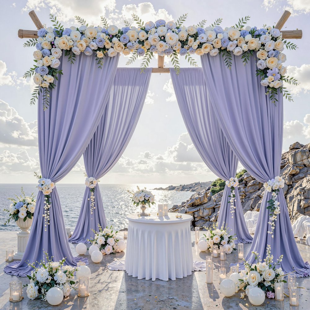 10 ft x 10 ft Wrinkle Free Lavender Backdrop Curtain for Parties, Polyester Light Purple Photo Backdrop Drapes 2 Panels 5x10ft for Baby Shower Photoshoot Wedding Birthday Party Photography Curtains