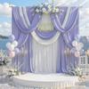 10 ft x 10 ft Wrinkle Free Lavender Backdrop Curtain for Parties, Polyester Light Purple Photo Backdrop Drapes 2 Panels 5x10ft for Baby Shower Photoshoot Wedding Birthday Party Photography Curtains view 2