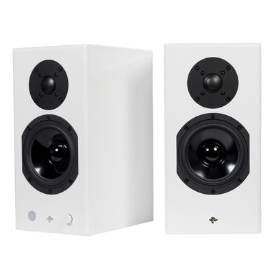 KIN by Totem Play V3 2 Way Powered Bookshelf Speakers - Pair (Satin White)