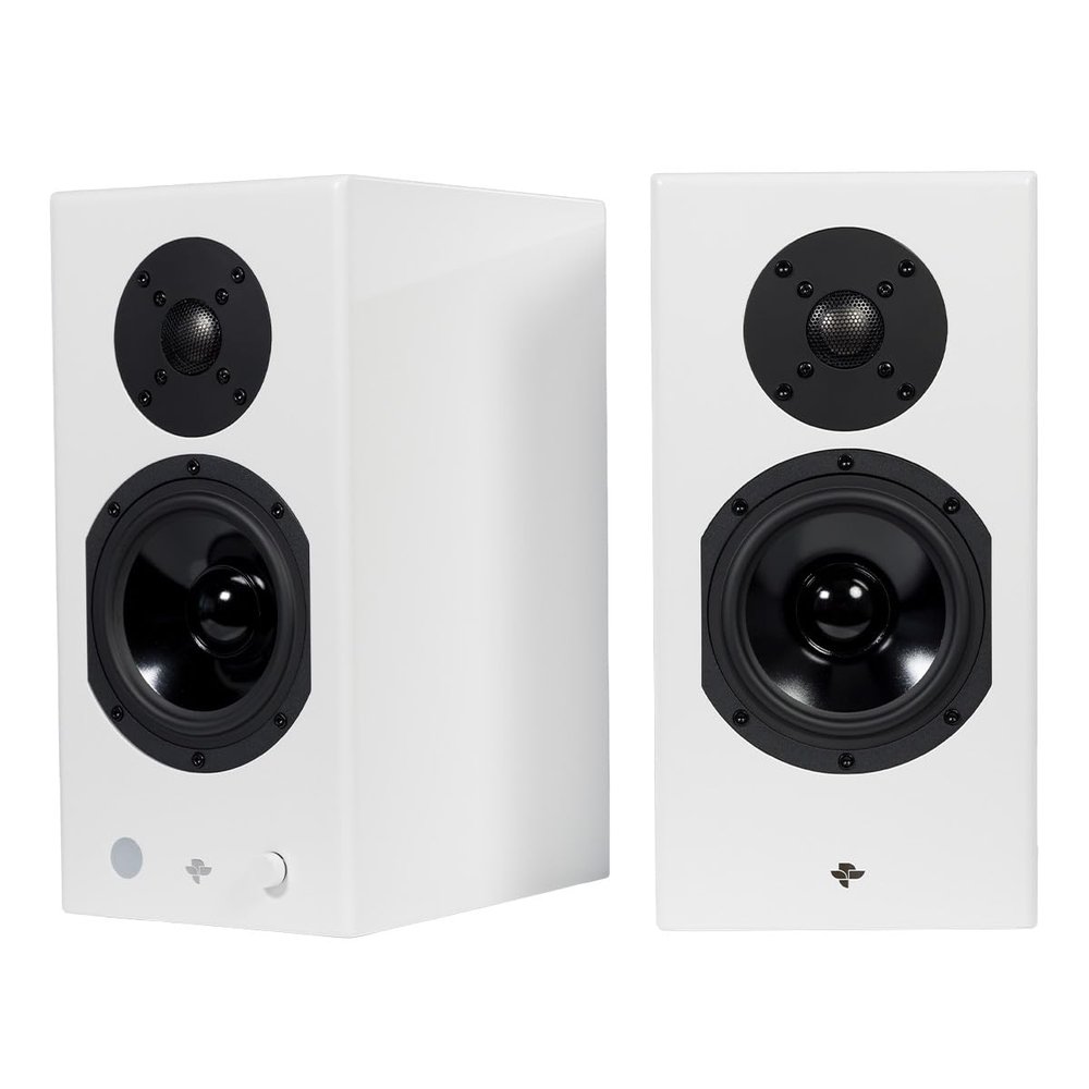 KIN by Totem Play V3 2 Way Powered Bookshelf Speakers - Pair (Satin White)