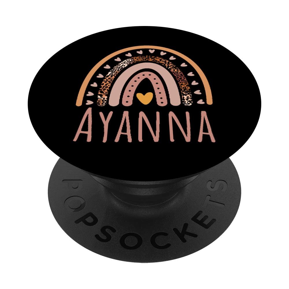 Rainbow Boho Leopard Girls Name Ayanna PopSockets Swappable PopGrip