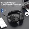 EKSA Bluetooth Headsets with Microphone & USB Dongle, 30 Hours Talk Time & 33ft Range, AI Environmental Noise Cancelling Mic, Over-Ear Wireless Headphone for PC/Laptop/Computer/Home/Work/Office/Zoom view 3
