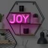 GUOCHENG JOY Neon Letters Sign 1 Pack 3pcs JOY Set LED Neon Marquee Light Alphabet Free Standing Light up Word Lamps for Home Bedroom Nursery Wall Christmas Decorations(Pink) view 3