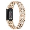 Watch Band Compatible with Fitbit Charge 5 for Women Men Classy Bling Metal Bracelet Adjustable Stainless Steel Wristband Clasp Strap Quick Release Replacement Band for Fitbit Charge 5 (Gold) view 1