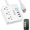 GHome Smart Power Strip Surge Protector 10A, Smart Plug That Works with Alexa & Google Home, 6 in 1 WiFi Outlets with APP Control, White Extension Cord 2.4G WiFi Only, ETL FCC Listed, No Hub Needed view 1