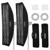 Godox 2PCS FW30x120cm/12 x47 Bowens Mount Strip Honeycomb Grid Softbox,Detachable Strip Soft Box with Bowens Mount Speedring,Curved Grid Softbox for Studio Strobe Flash Portrait Product Photography view 1