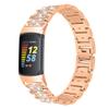 FitTurn Jewelry Bling Bands Compatible with Fitbit Charge 5 Band for Women Men, Replacement Diamond Rhinestone Bracelet Metal Strap with Adjustment Tool for Charge 5 Smartwatch (RoseGold) view 1