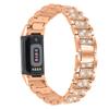 FitTurn Jewelry Bling Bands Compatible with Fitbit Charge 5 Band for Women Men, Replacement Diamond Rhinestone Bracelet Metal Strap with Adjustment Tool for Charge 5 Smartwatch (RoseGold) view 2
