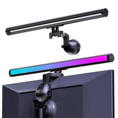 DS Monitor Light with Sync Screen Color, Care-Reading LED Task Lamp Adjustable Brightness/Color Temperature Reading Light for Laptops, Computer Monitor (USB Plug)