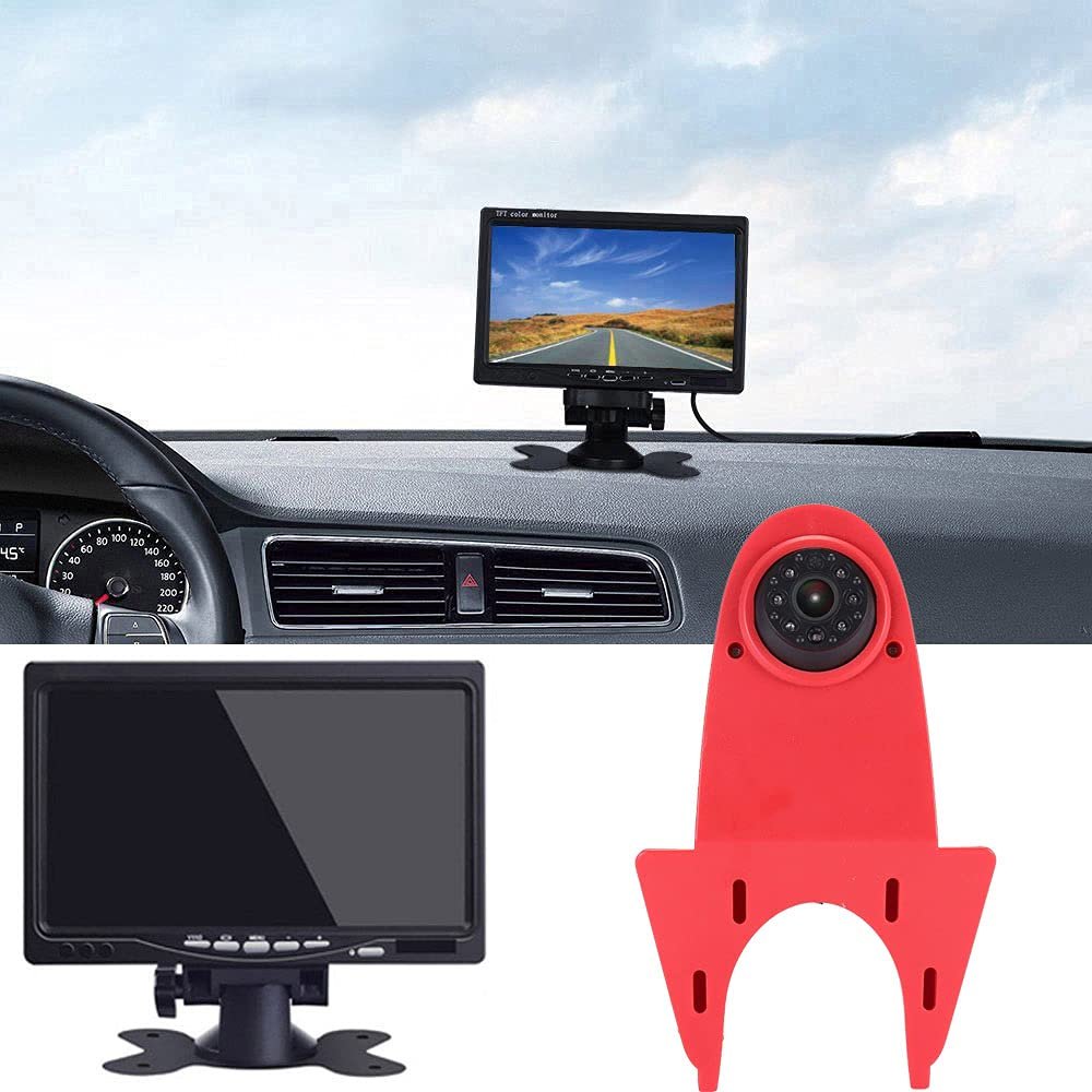 1280x720 Pixels 1000 TV Line 3rd Brake Light Reversing Camera Brake lamp Parking Camera Replacement for Ford Transit Connect 2014-2017 Transporter Business MPV SUV Bus+7" Reverse Monitor Waterproof