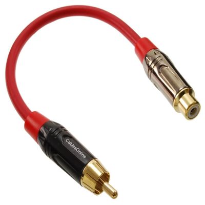 CablesOnline, 6 Inch RCA Male to RCA Female Premium Red Audio Extension Cable, AV-E300QR