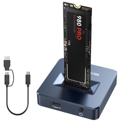 ACASIS NVME to USB Docking Station, Aluminium Alloy Housing, Fast Heat Dissipation, M.2 SSD Adapter 10Gbps, Support M.2 NVMe & SATA-Based SSDs
