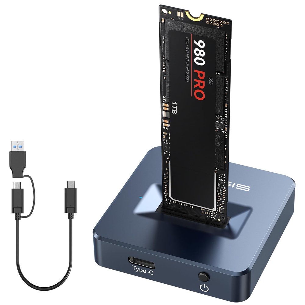 ACASIS NVME to USB Docking Station, Aluminium Alloy Housing, Fast Heat Dissipation, M.2 SSD Adapter 10Gbps, Support M.2 NVMe & SATA-Based SSDs