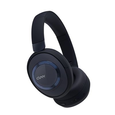 Cleer Alpha Noise Cancelling Bluetooth Headphones, 40mm Ironless Driver, Deep Bass Customize EQs, 35Hr Play, Dual-Mic, Clear Calls, Comfort Fit, Bluetooth 5.1, Hi-Res Wireless Headphone, Midnight Blue