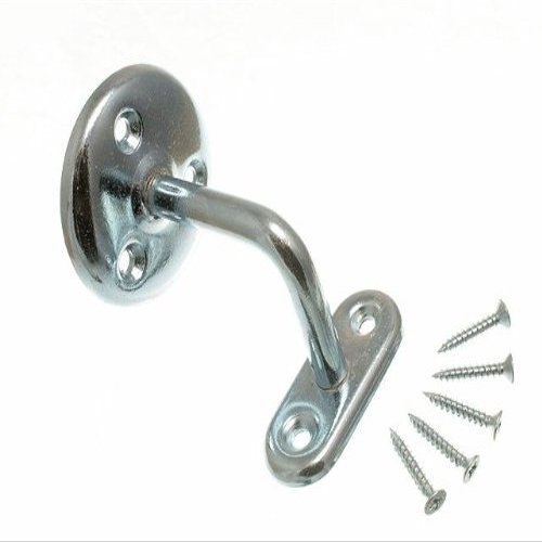One Stop DIY 2 x STAIR HAND RAIL BRACKETS WALL SUPPORTS 2 1/2 IN 63MM BZP STEEL NEW