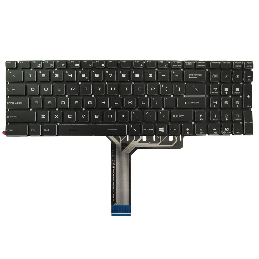 Abakoo New Keyboard with Backlit Compatible with MSI GS60 GS63 GS63VR GS70 GS72 GT62 GT62VR GT72 GT73VR GE62 GE62VR GE63 GE72 GE73 GE73VR PE60 PE62 PE70 GL62 GL72 GP62 GP72 WS60 WS70 WS72