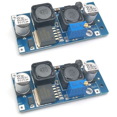FainWan 2-Pack XL6009 DC-DC Buck Boost Converter, 5-32V to 1.25-35V, Auto Wide Voltage Regulator, Blue, Black, Silver