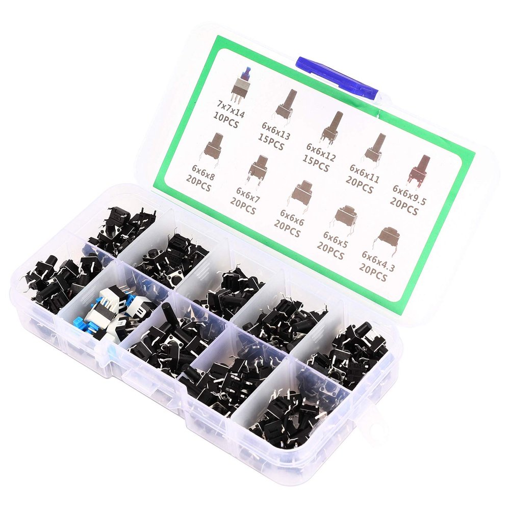 180Pcs Button Switch, Key Switch Push Button Micro Switch Set,for TV Audio Equipment Computer Electronic Product Remote Controls Boxed Walkie-Talkies, Control Switch