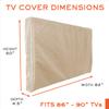 Bozzcovers Outdoor TV Cover 86-90 inch - with Zipper, Weatherproof, Waterproof 360 Degrees Protection, Soft Non Scratch Interior - Beige view 2