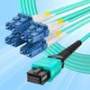 10Gtek Fiber Patch Cable - MTP to 8xLC OM3 50/125m Multimode Fan-Out Fiber Jumper Patch Cord, 8-core Uniboot Breakout for 40G QSFP+ and 400G QSFP28 Transceivers, 15m(49.2-ft) view 1