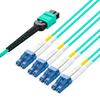 10Gtek Fiber Patch Cable - MTP to 8xLC OM3 50/125m Multimode Fan-Out Fiber Jumper Patch Cord, 8-core Uniboot Breakout for 40G QSFP+ and 400G QSFP28 Transceivers, 15m(49.2-ft) view 3