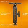 iBOLT 38mm / 1.5 inch Composite Universal Marine Electronic Fish Finder to Composite Rectangular AMPS Pattern Drill Base Dual Ball Mount- Featuring a 8.5-inch Aluminum 38mm Bizmount Arm view 3