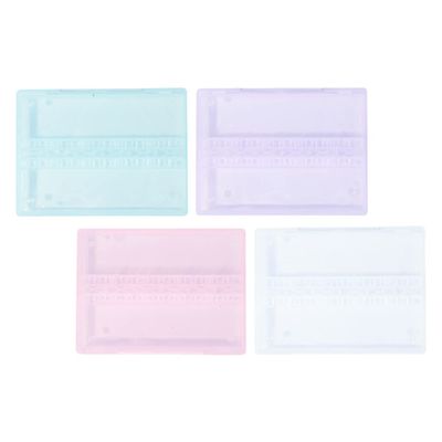 Beaupretty Nail Drill Bit Case Organizer 4Pcs 14 Slot Mini Clear Plastic Storage Containers with Lid Electric Grinding Head Holder Boxes Empty Manicure Tool Boxes