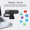 1080P Webcam with Microphone, USB 2.0 Desktop Laptop Computer Web Camera with Auto Light Correction, Plug and Play, for Windows Mac OS, for Video Streaming, Conference, Gaming, Online Classes (Black2) view 2