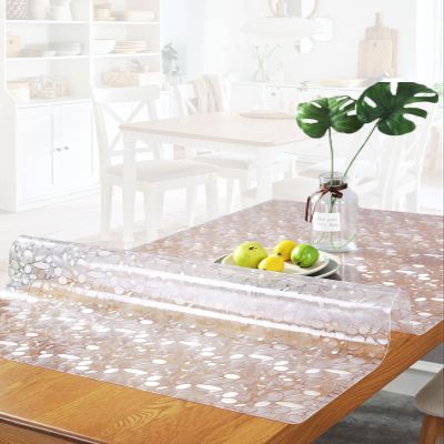HQYG 14x24 Inch Clear PVC Desk Cover, 1.5mm Thick Custom Plastic Table Protector, Waterproof Mat for End Table, Night Stand, Dresser