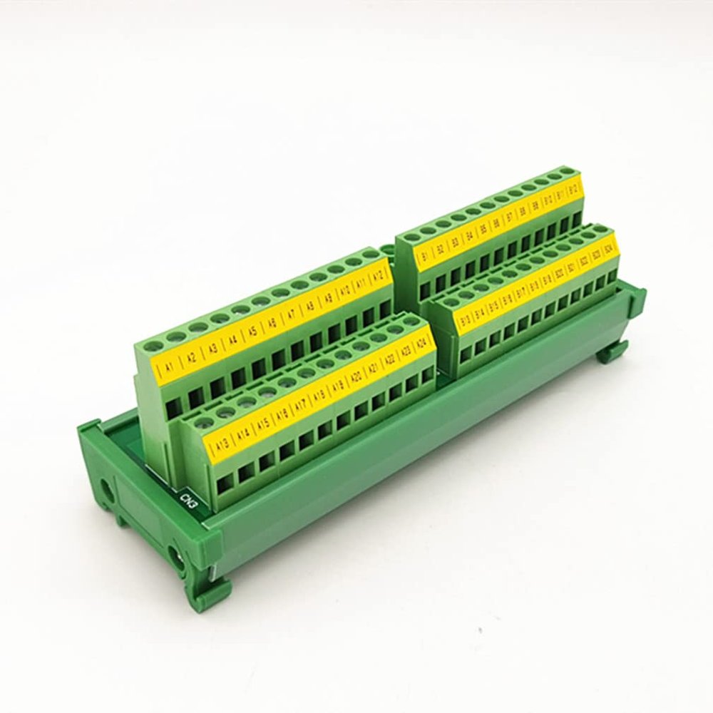 DIN Rail Mount 2x24 Position Power Distribution Module Board.