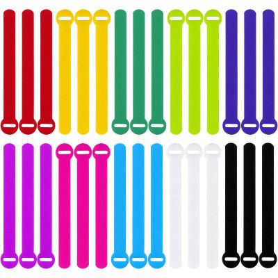 FGSAEOR Self Gripping Cable Ties, Reusable Fastening Cable Organizer with Hook and Loop, Adjustable Cable Straps Wire Ties for Cord Management and Desk or Office Organization (8-inch,30 Pack)
