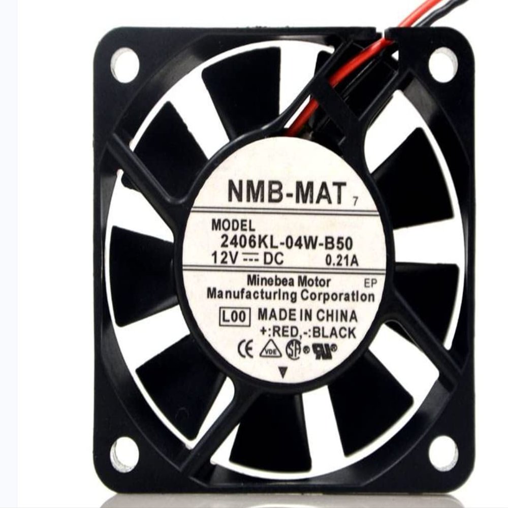 2406KL-04W-B50 606015mm 12V 0.21A 4600RPM 18.3CFM 2-Wire Cooling Fan