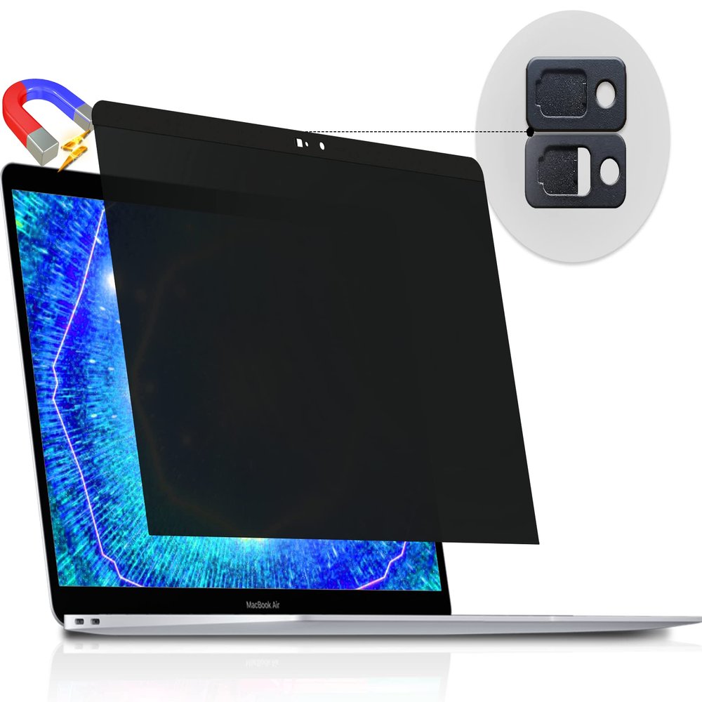 Peslv Magnetic Privacy Screen for MacBook Air 13 Inch (2010-2017), Removable Anti Blue Light Glare Peep Filter Black out Screen Protector for Mac 13In Laptop Model (A1369, A1466)