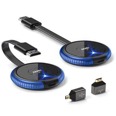 HDMI Wireless Transmitter and Receiver 4K, AIMIBO Wireless HDMI Extender Live Streaming Video/Audio No Lag for Laptop, PC, Cable Box, Camera, Blu-ray, DVD, PS5 to Monitor, Projector, HDTV - 165FT/50M