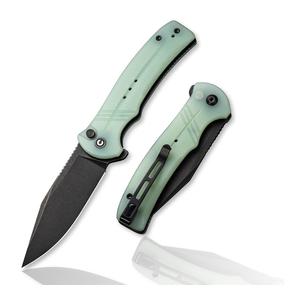 CIVIVI Cogent Button Lock Flipper Pocket Knife, 14C28N Blade G10 Handle, Good for Outdoor EDC Camping C20038D-3 (Natural)