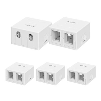 iwillink 2-Port Keystone Jack Surface Mount Box, White 5-Pack