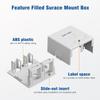 iwillink 2-Port Keystone Jack Surface Mount Box, White 5-Pack view 2
