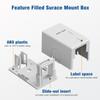 iwillink RJ45 Keystone Jack Surface Mount Outlet Box 1 Port, Blank Surface Mount Box for Cat6/Cat5e/Cat5 Ethernet Jack, 5-Pack, White view 2