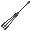 BTF-LIGHTING 3 Core 3 pin Small Size IP68 Y Shape 1 Male-Divided-3 Female Spillter Connctor Black Plastics 18AWG 15mm Metal Metal Nut Support All BTF-LIGHTING 3 pin Small Size IP68 Connector view 1