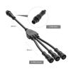 BTF-LIGHTING 3 Core 3 pin Small Size IP68 Y Shape 1 Male-Divided-3 Female Spillter Connctor Black Plastics 18AWG 15mm Metal Metal Nut Support All BTF-LIGHTING 3 pin Small Size IP68 Connector view 2