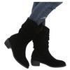 ZBYY Women's Mid Calf Winter Boots Fashion Low Heel Calf Boots Slouch Weather Boots Classic Round Toe Ankle Booties view 1